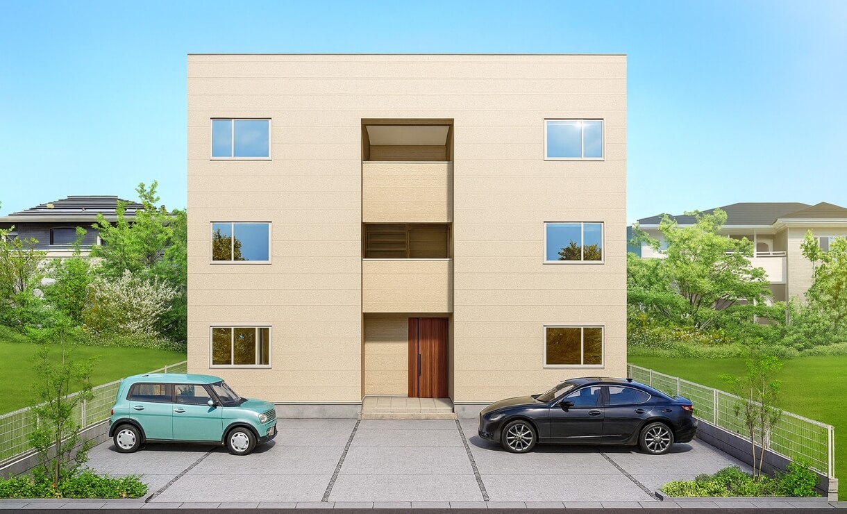 Bright Villa PRIMO 木造3階建てアパート外観イメージ